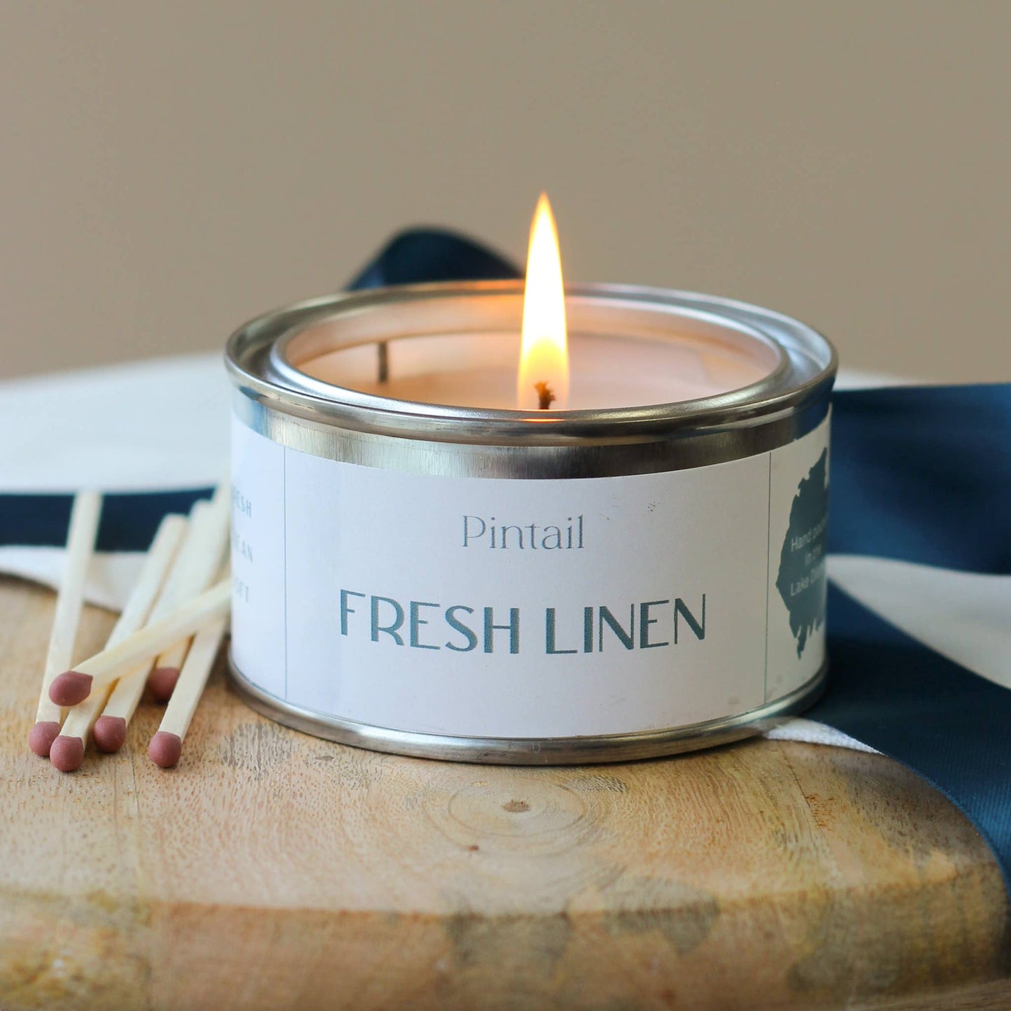 Fresh Linen Metal Tin Candle