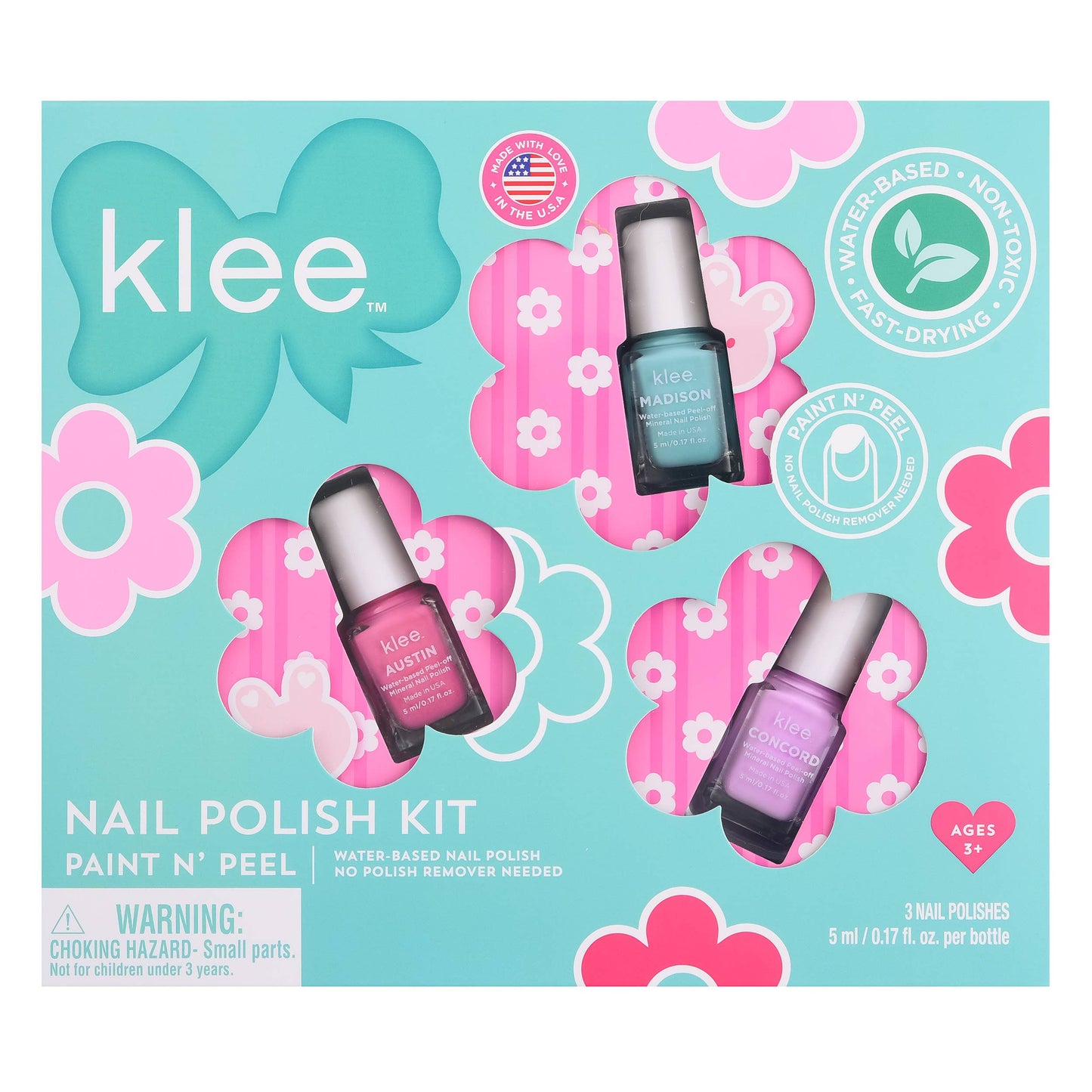 Klee Naturals - Pixie Flowers - Klee Kids Water-Based Nail Polish Set: Pixie Flowers