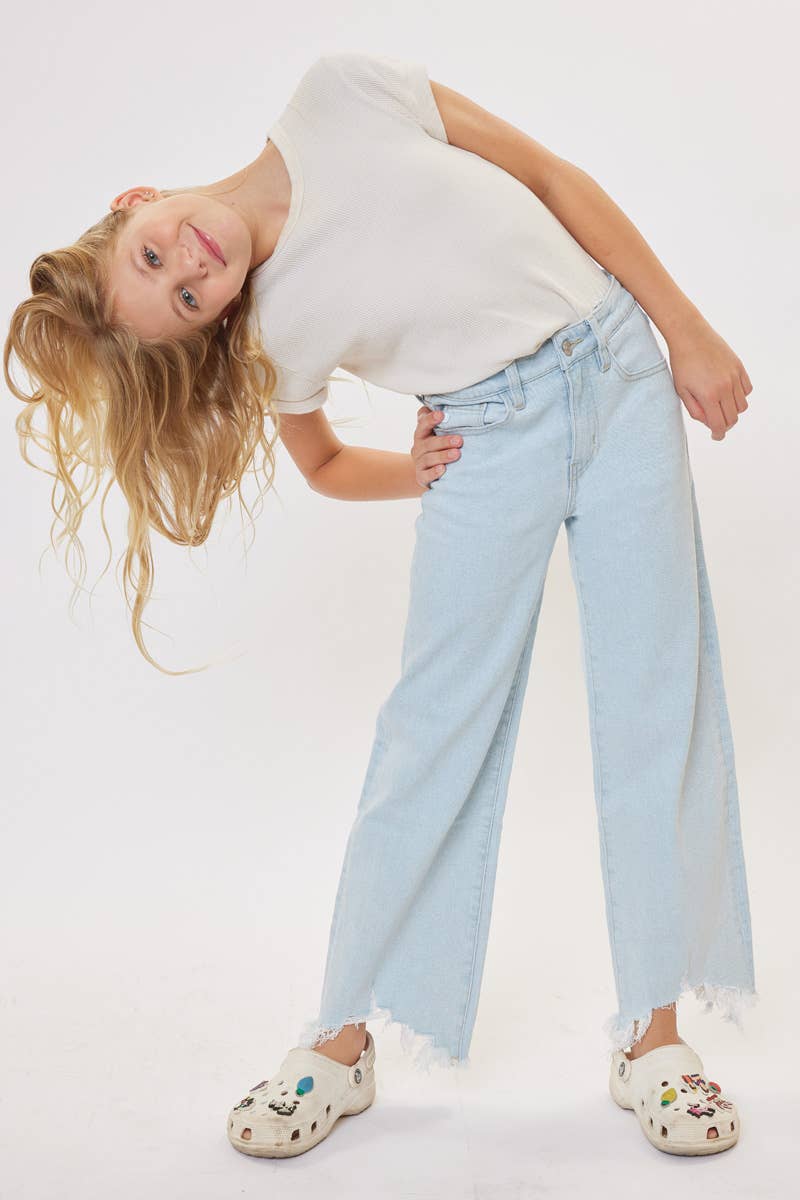 Kan Can Wide Leg High Rise Light Wash Denim