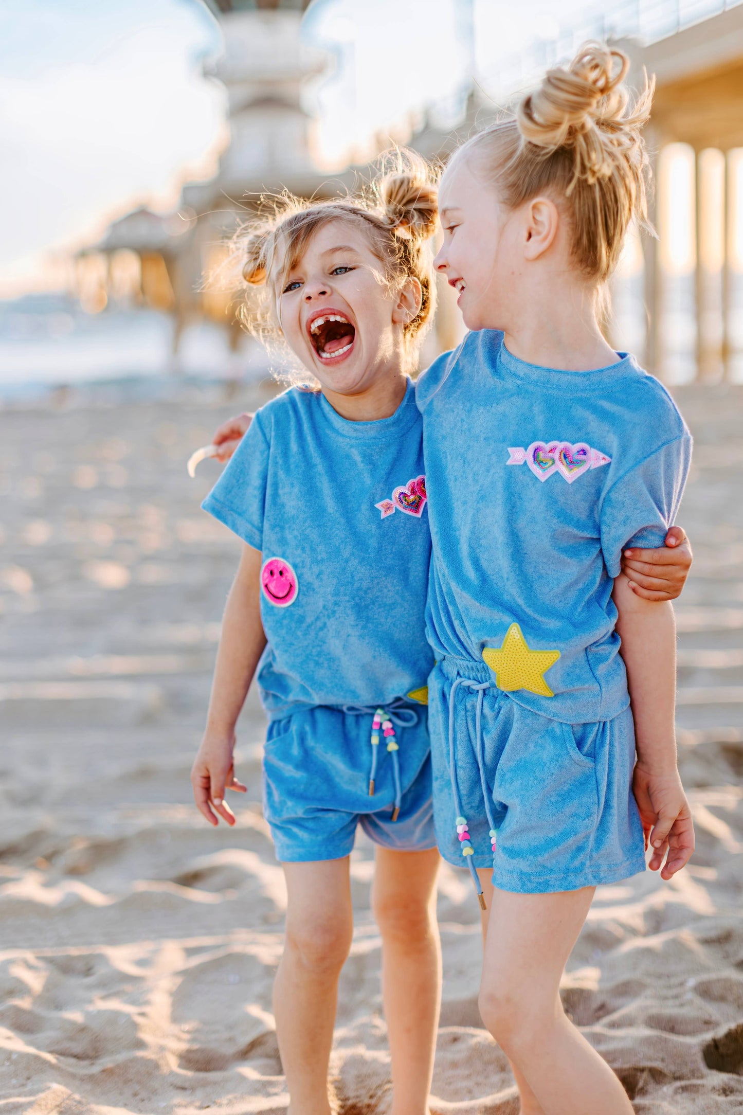 Three Wildflower Designs - Girls Terry Cloth Patched Beach Set: 8