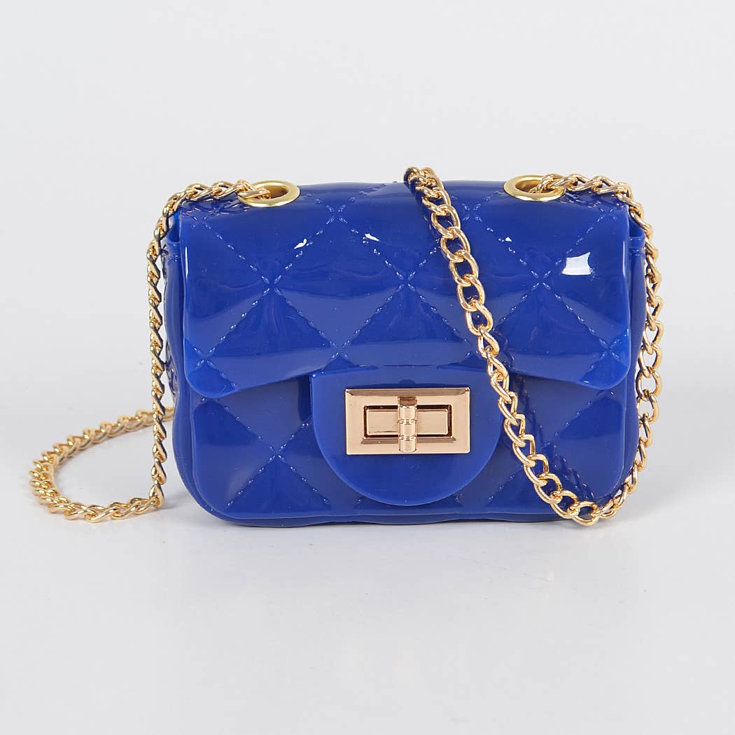 3AM BY H&D ACCESSORIES - Shine Jelly Shoulder Chain Strap Mini Clutch: Camel