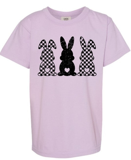 Checkered Bunny Easter Tee