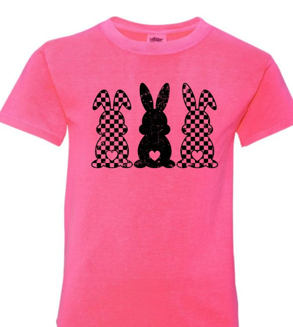 Checkered Bunny Easter Tee