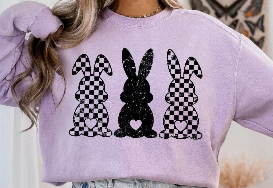 Checkered Bunny Easter Tee