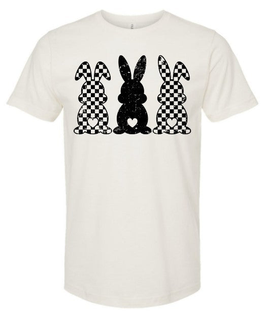 Checkered Bunny Easter Tee