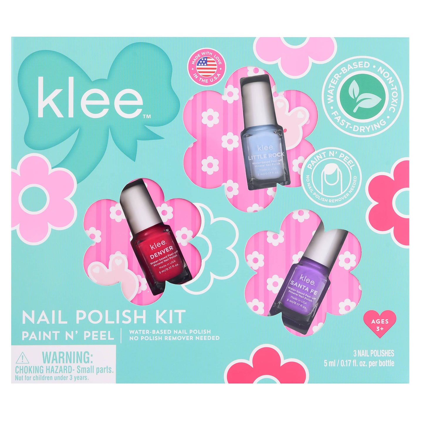Klee Naturals - Pixie Flowers - Klee Kids Water-Based Nail Polish Set: Pixie Flowers