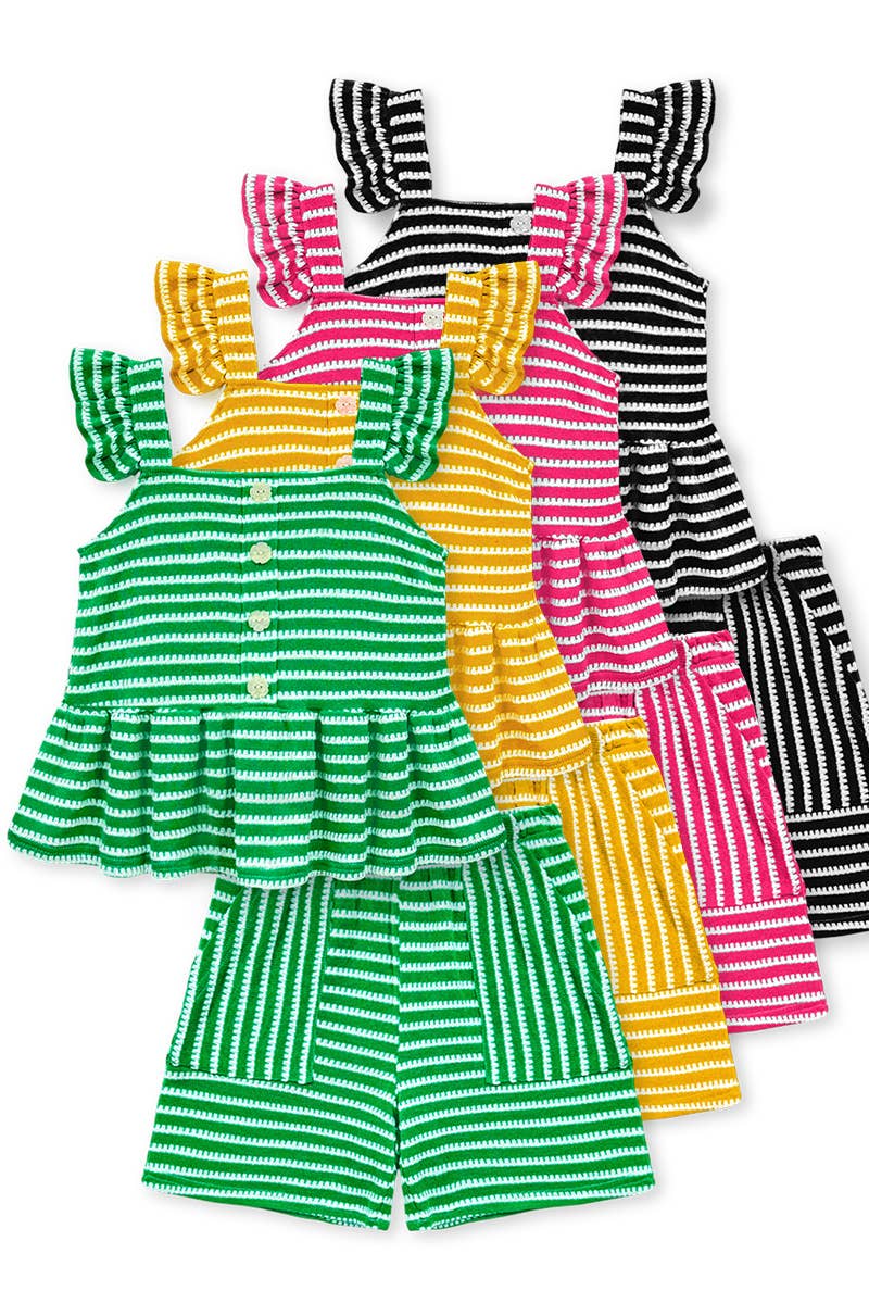 Green Two Piece Striped Set