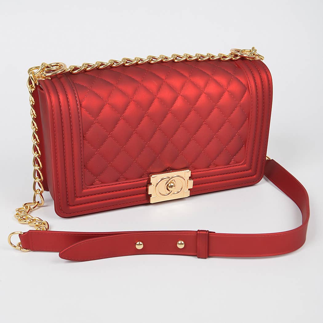 3AM BY H&D ACCESSORIES - Jelly Embossed Clutch: Red