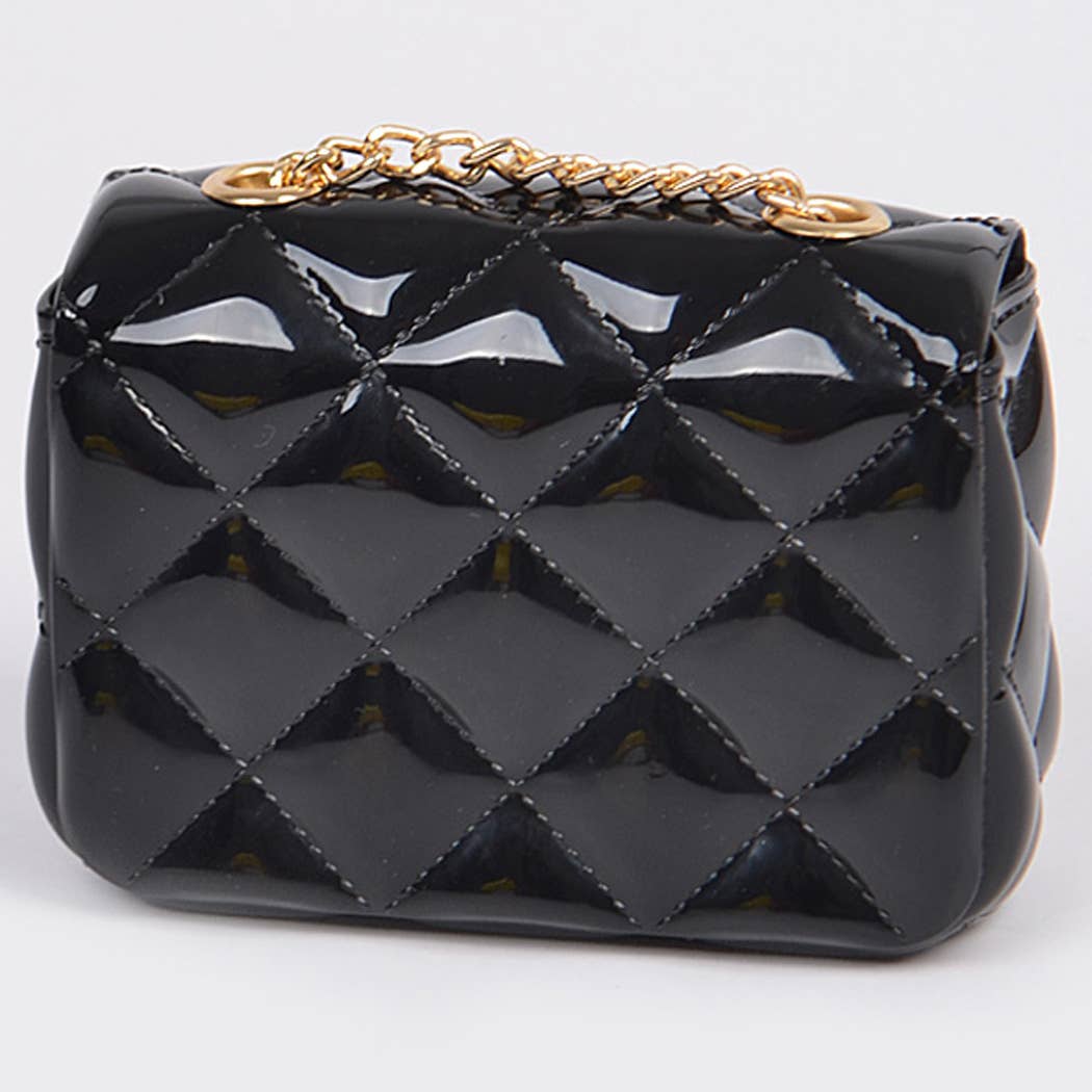3AM BY H&D ACCESSORIES - Shine Jelly Shoulder Chain Strap Mini Clutch: Camel