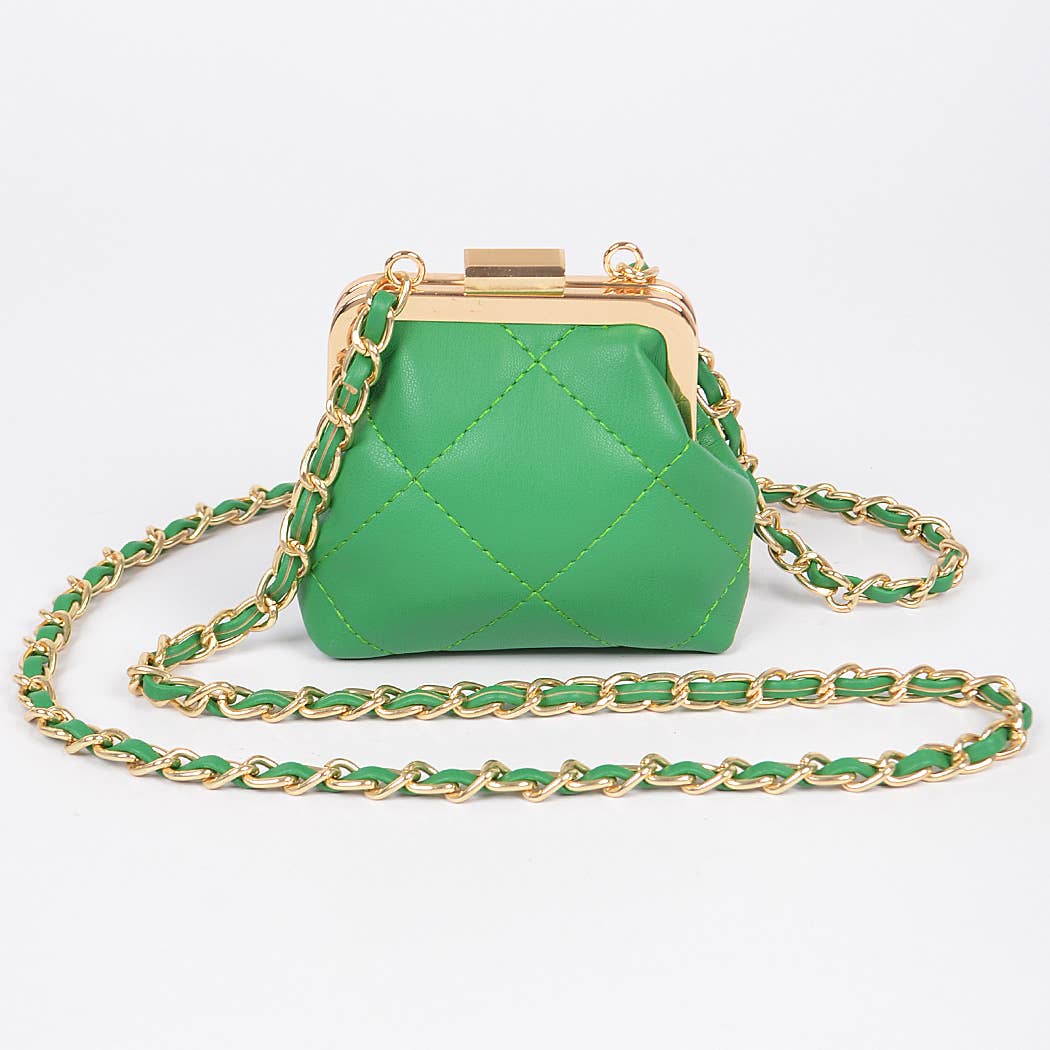 3AM BY H&D ACCESSORIES - Quilted Mini Purse: Green