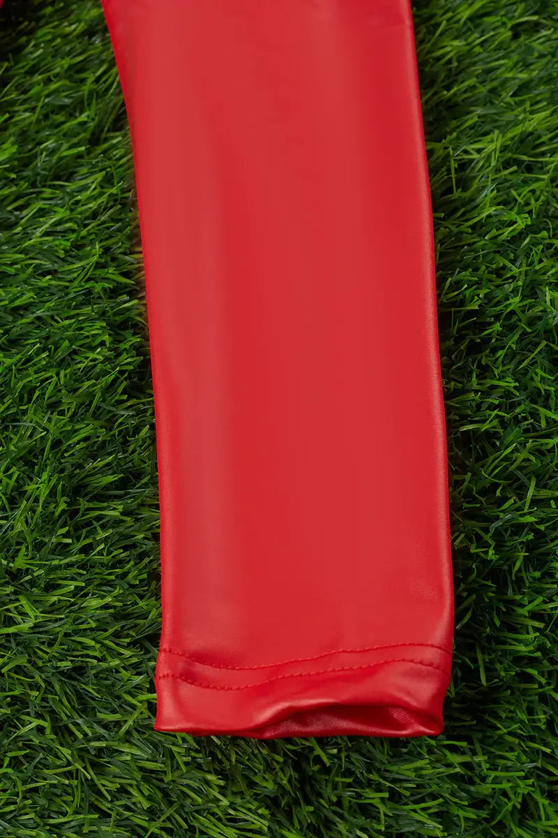 Red Faux Leather Leggings