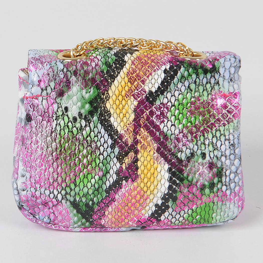 3AM BY H&D ACCESSORIES - Multi Snake Pattern Mini Clutch: Pink