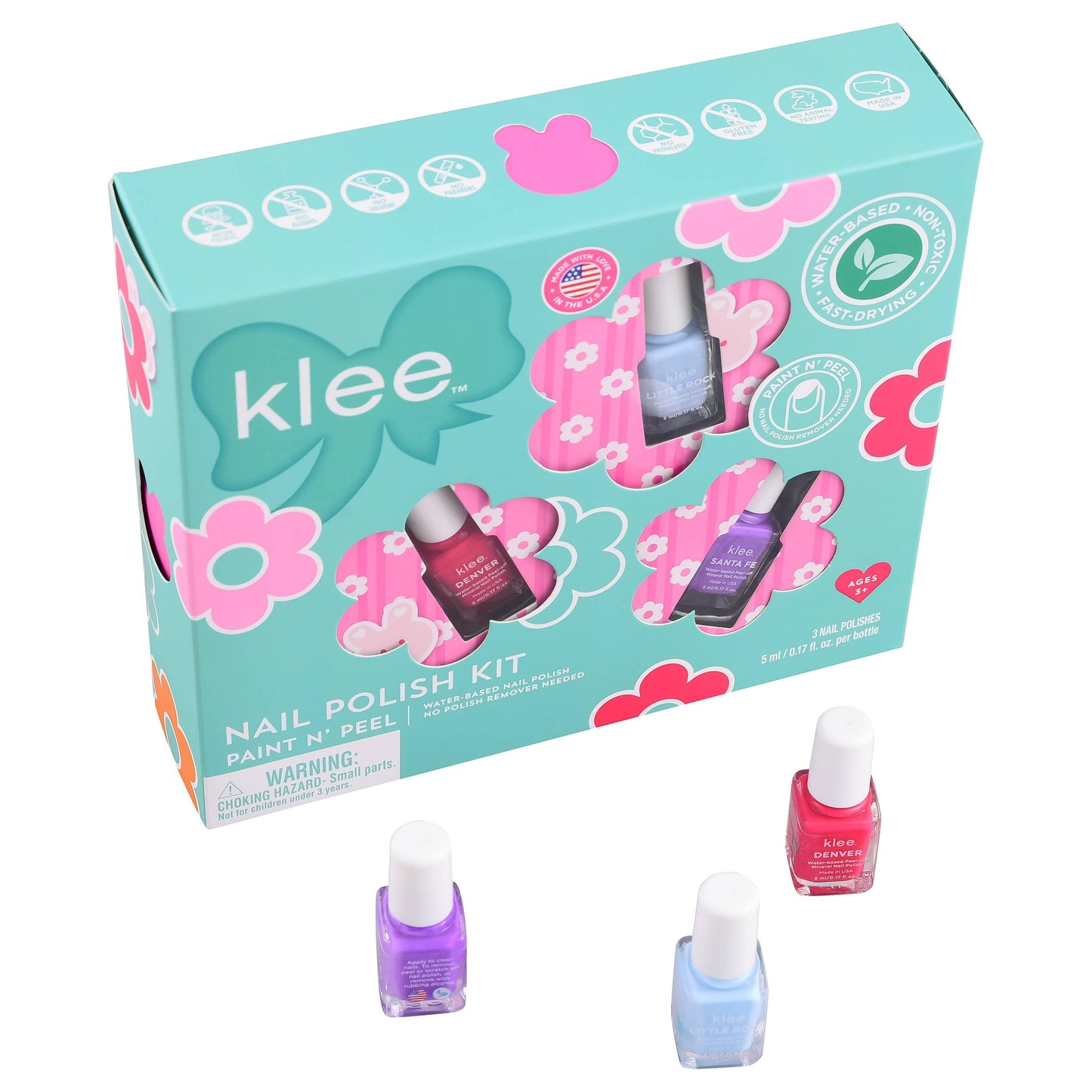 Klee Naturals - Pixie Flowers - Klee Kids Water-Based Nail Polish Set: Pixie Flowers
