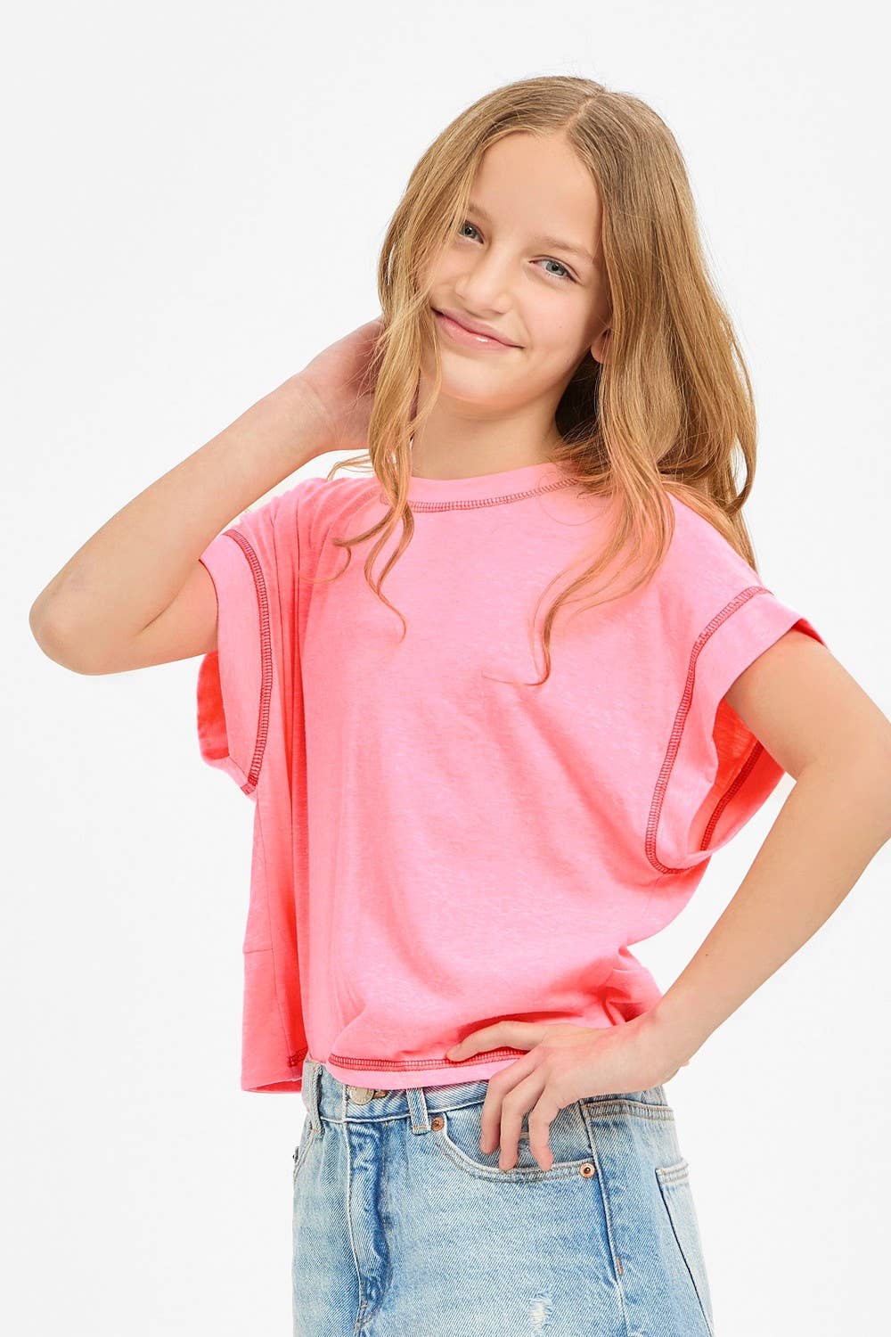 Good Girl - Overlap Open Back Reverse Stitched Top