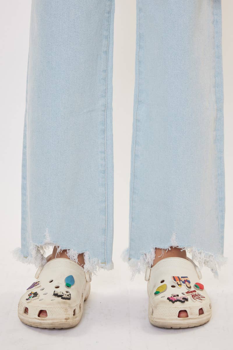Kan Can Wide Leg High Rise Light Wash Denim