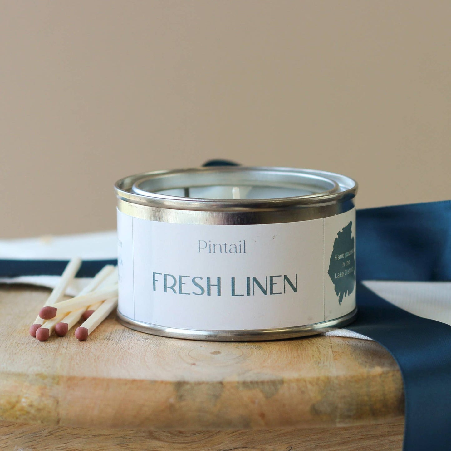 Fresh Linen Metal Tin Candle