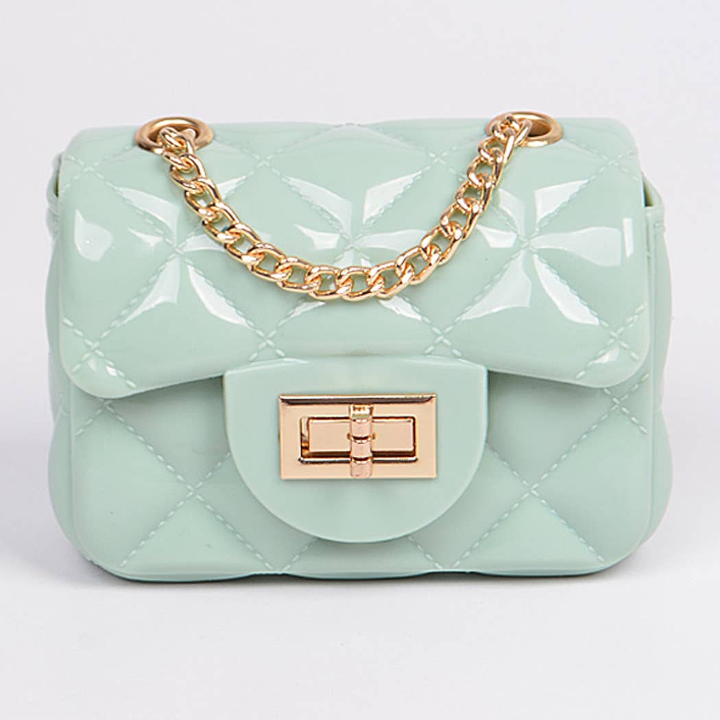 3AM BY H&D ACCESSORIES - Shine Jelly Shoulder Chain Strap Mini Clutch: Camel