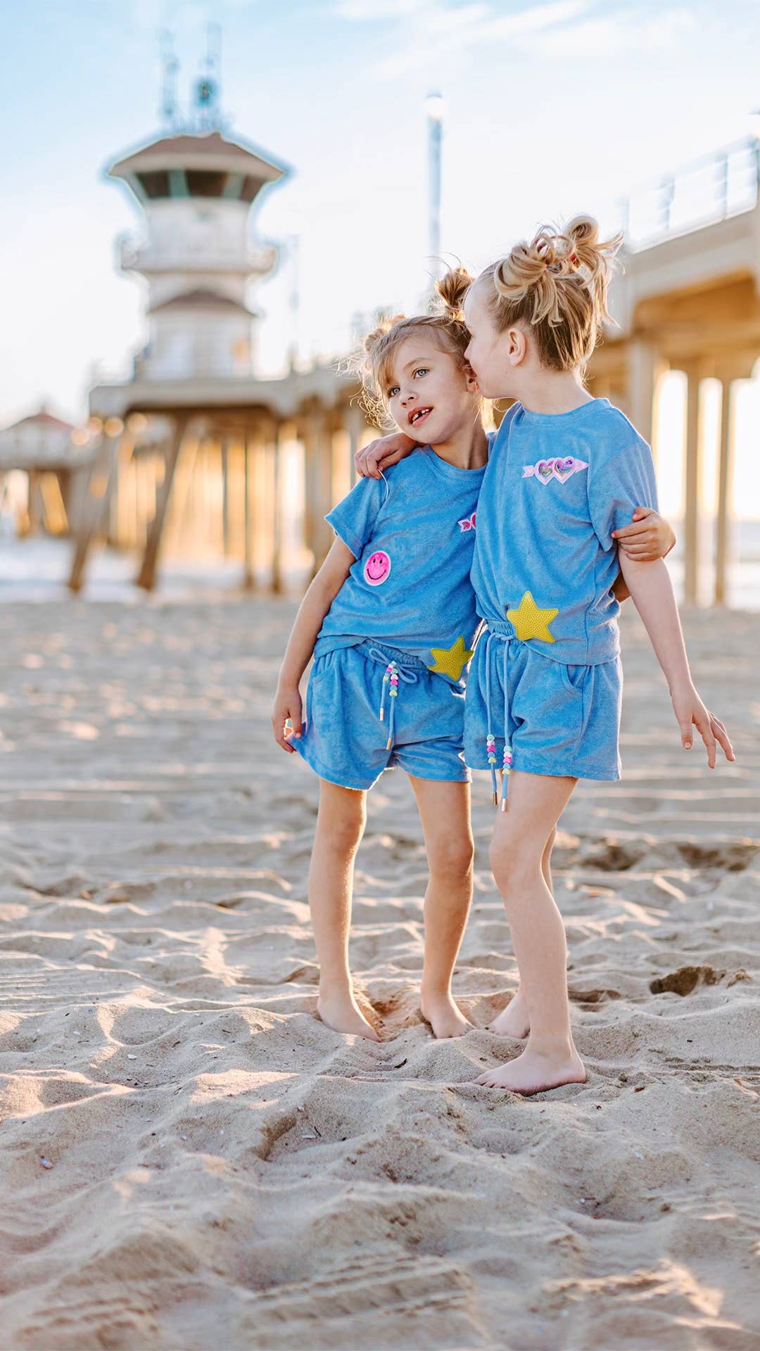 Three Wildflower Designs - Girls Terry Cloth Patched Beach Set: 6