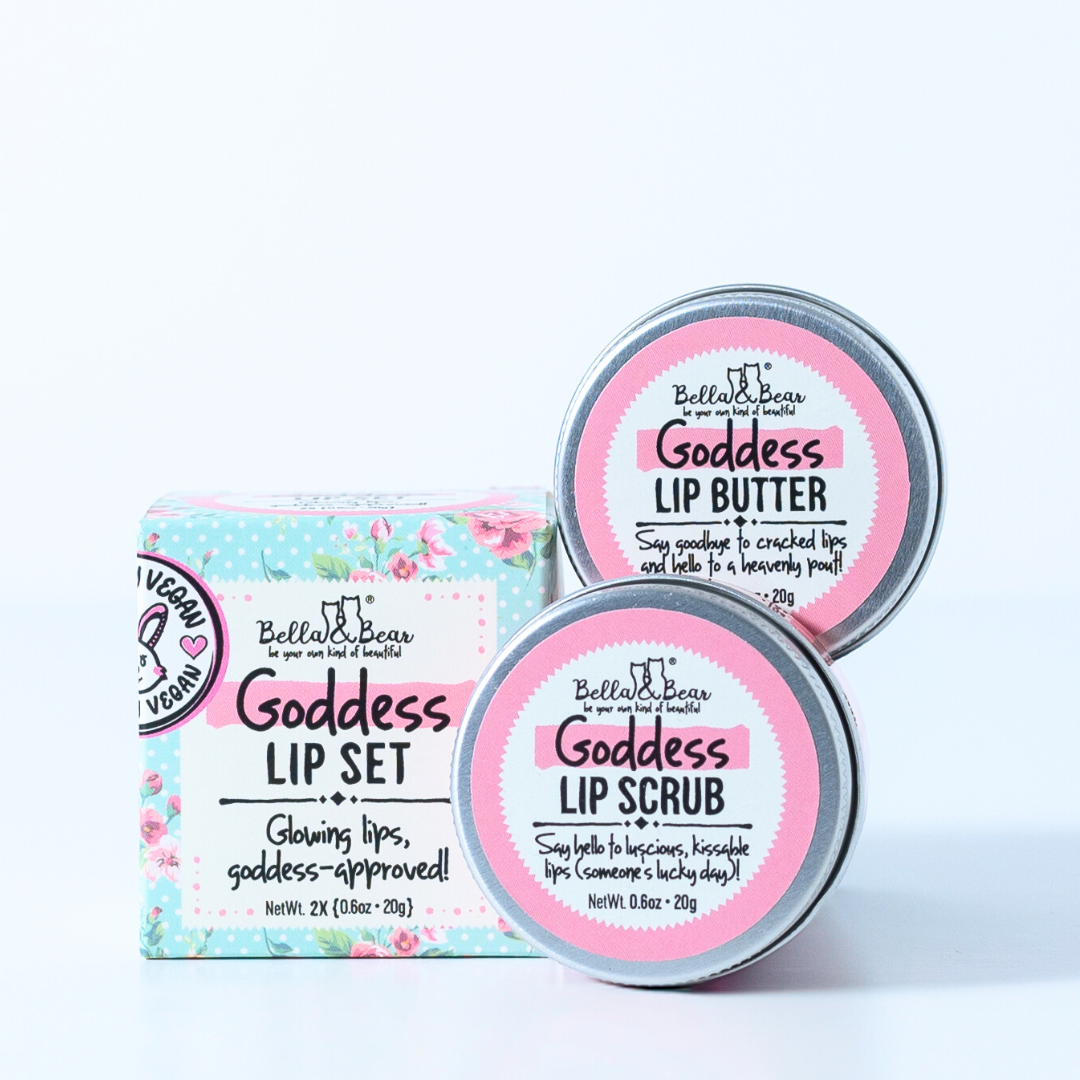Bella & Bear - Goddess Lip Set | Lip Scrub & Lip Butter | Gift Set