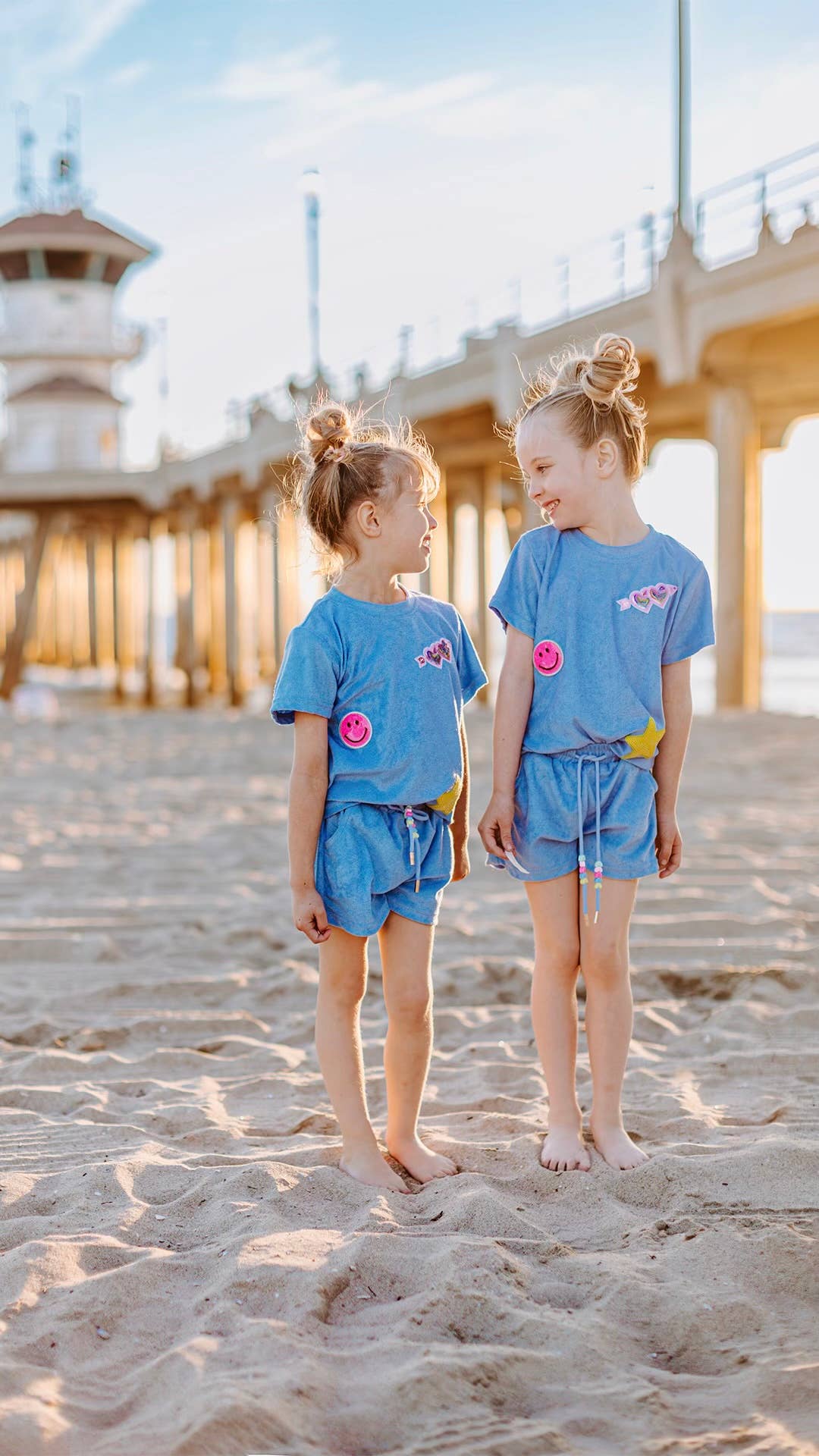 Three Wildflower Designs - Girls Terry Cloth Patched Beach Set: 8