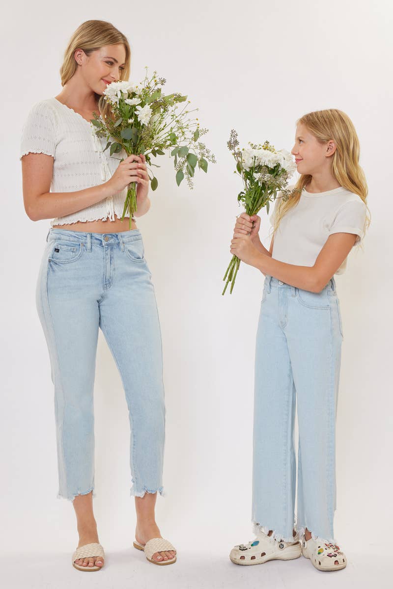Kan Can Wide Leg High Rise Light Wash Denim