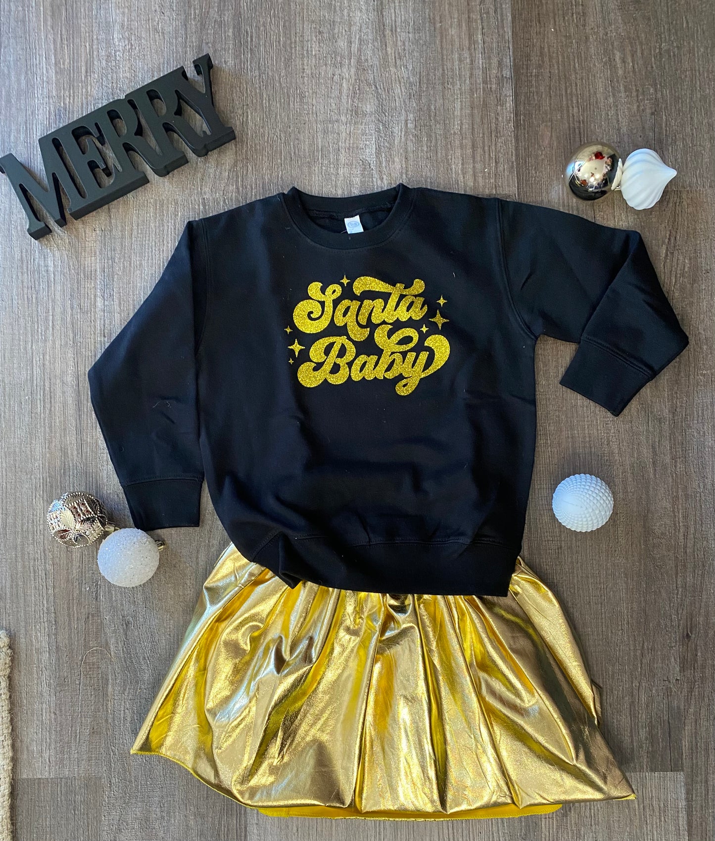 Santa Baby Glitter Sweatshirt