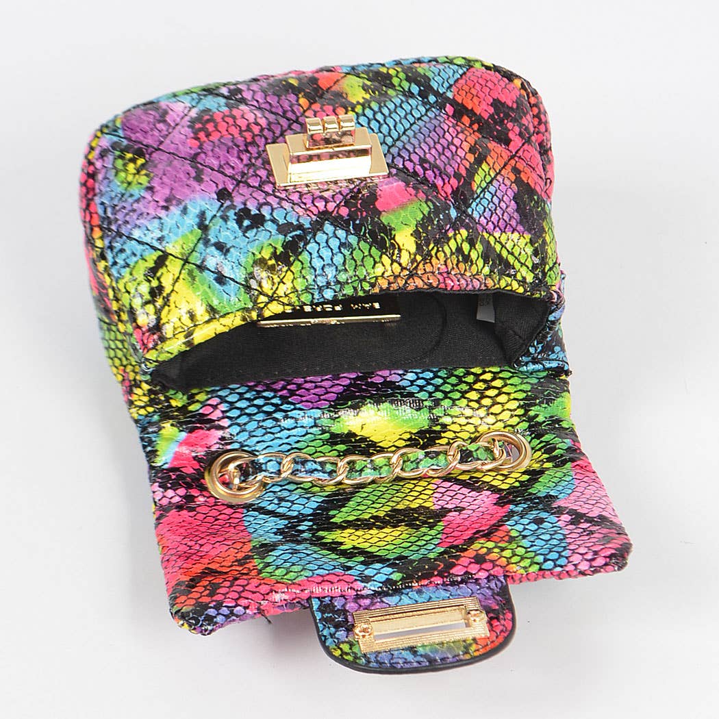 3AM BY H&D ACCESSORIES - Multi Snake Mini Bag: Multicolor