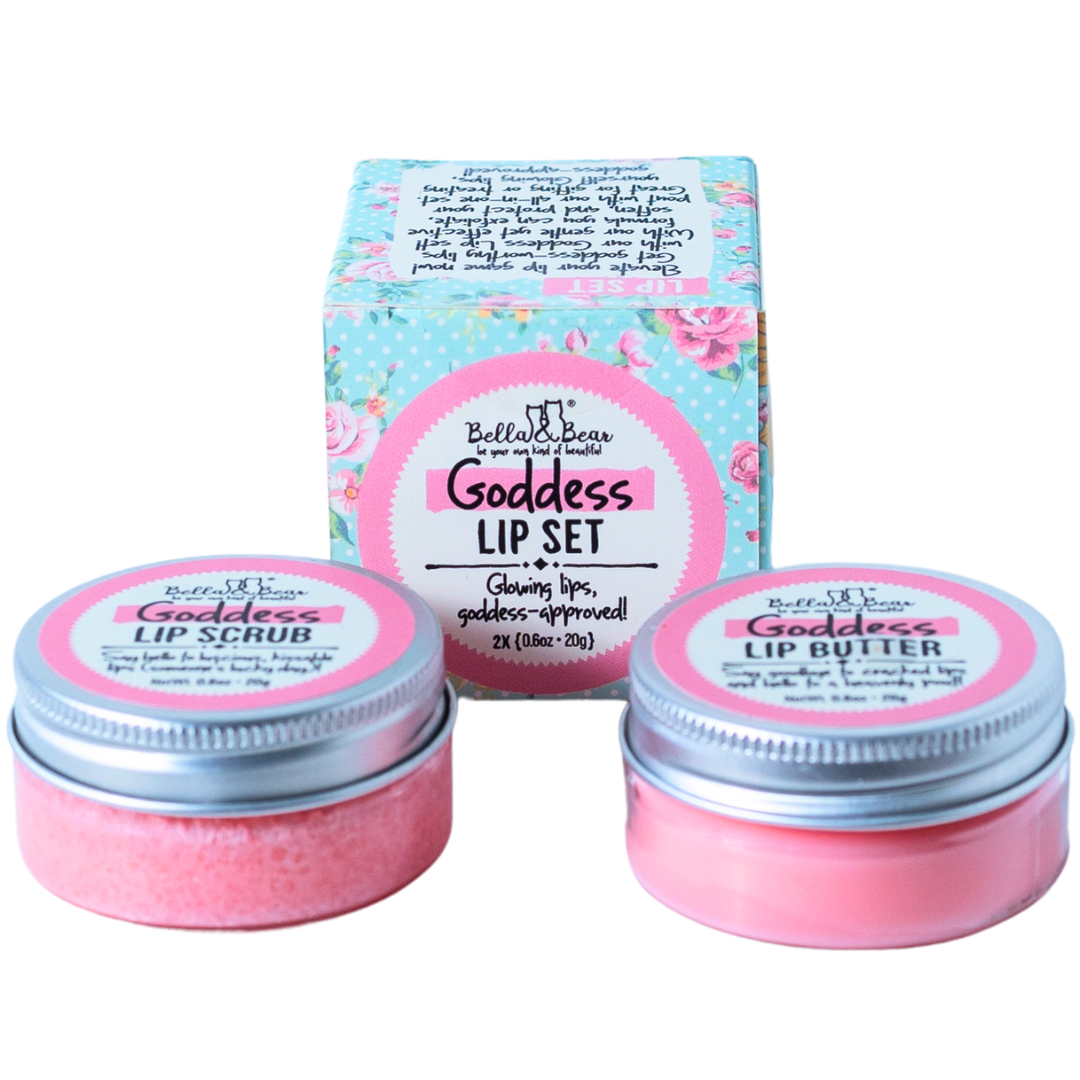 Bella & Bear - Goddess Lip Set | Lip Scrub & Lip Butter | Gift Set