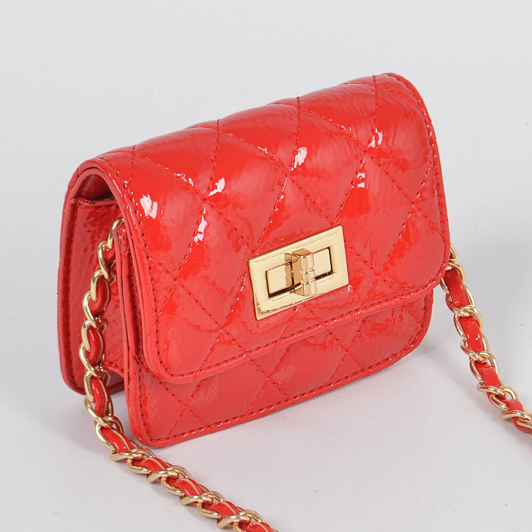 3AM BY H&D ACCESSORIES - High Glossy Quilted Mini Bag: Cobalt