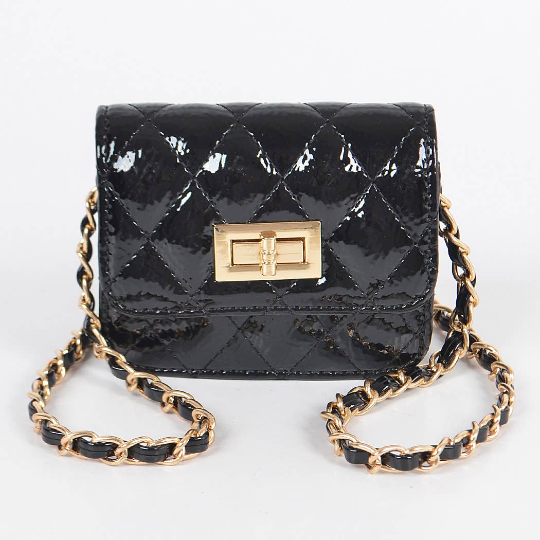 3AM BY H&D ACCESSORIES - High Glossy Quilted Mini Bag: Cobalt