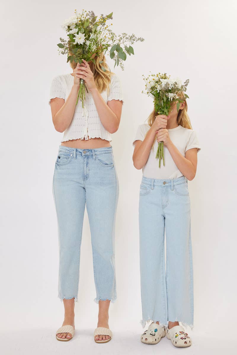 Kan Can Wide Leg High Rise Light Wash Denim