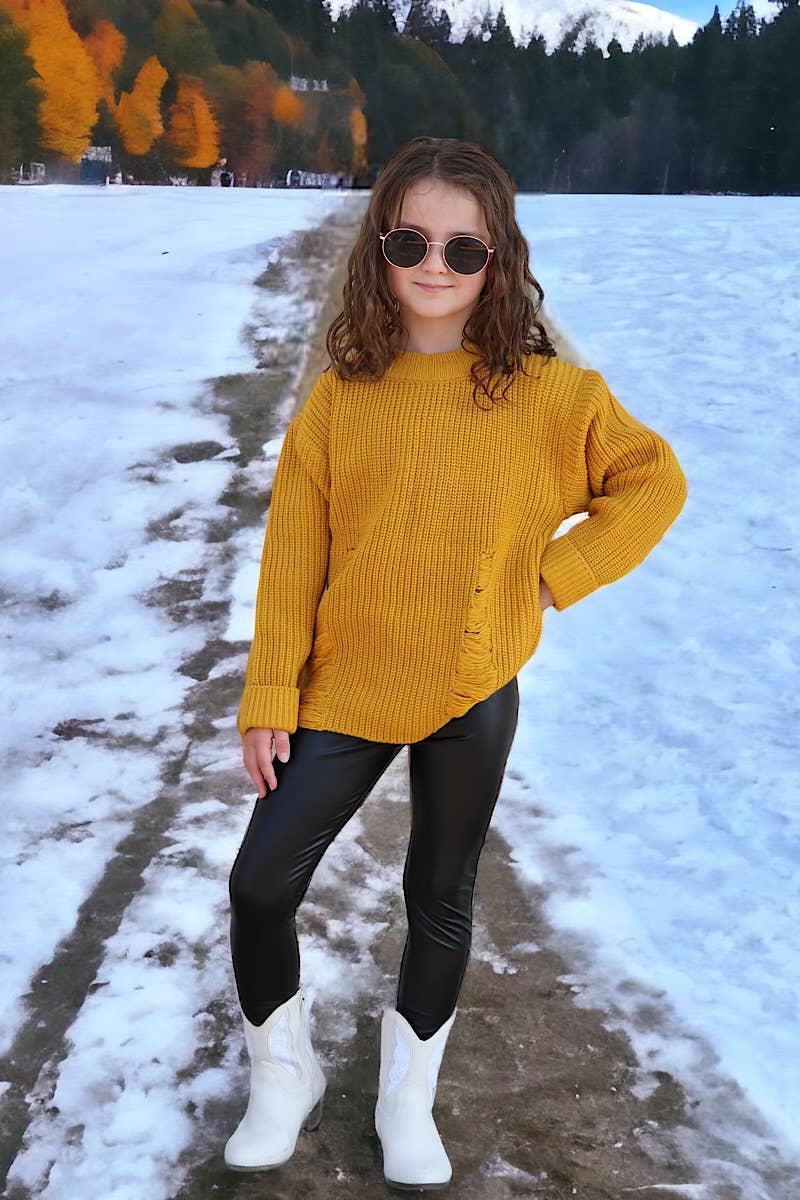 Distressed Sweater Mustard