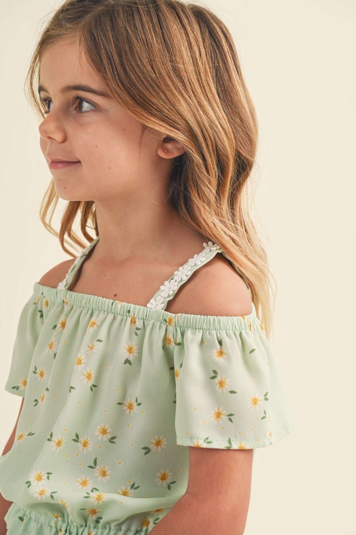 heart and arrow - TWEEN GIRLS KIDS FLUTTER SLEEVE OFF SHOULDER TOP (4-6X): 6X