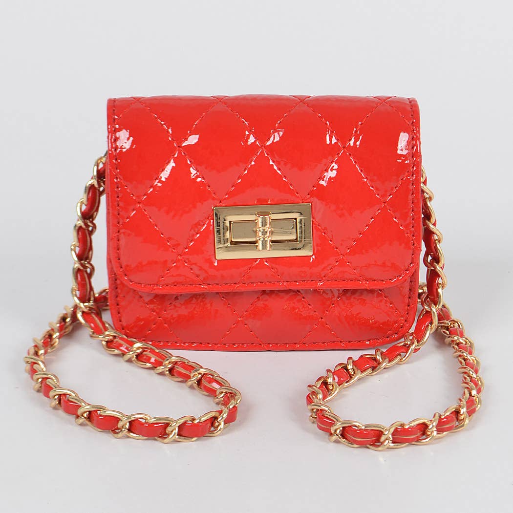 3AM BY H&D ACCESSORIES - High Glossy Quilted Mini Bag: Cobalt