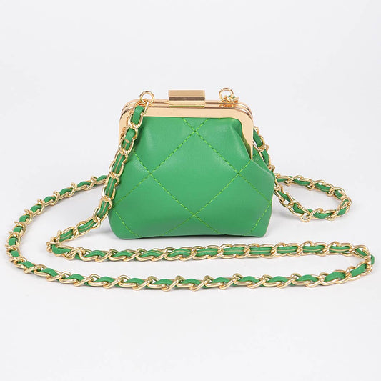 3AM BY H&D ACCESSORIES - Quilted Mini Purse: Green