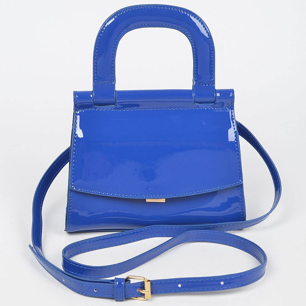 3AM BY H&D ACCESSORIES - Patent Leather Top Handle Clutch: DPP