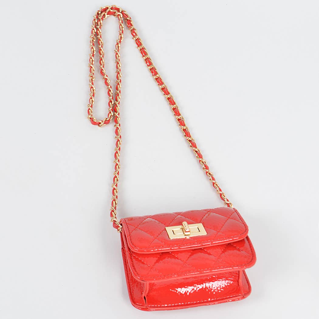 3AM BY H&D ACCESSORIES - High Glossy Quilted Mini Bag: Cobalt