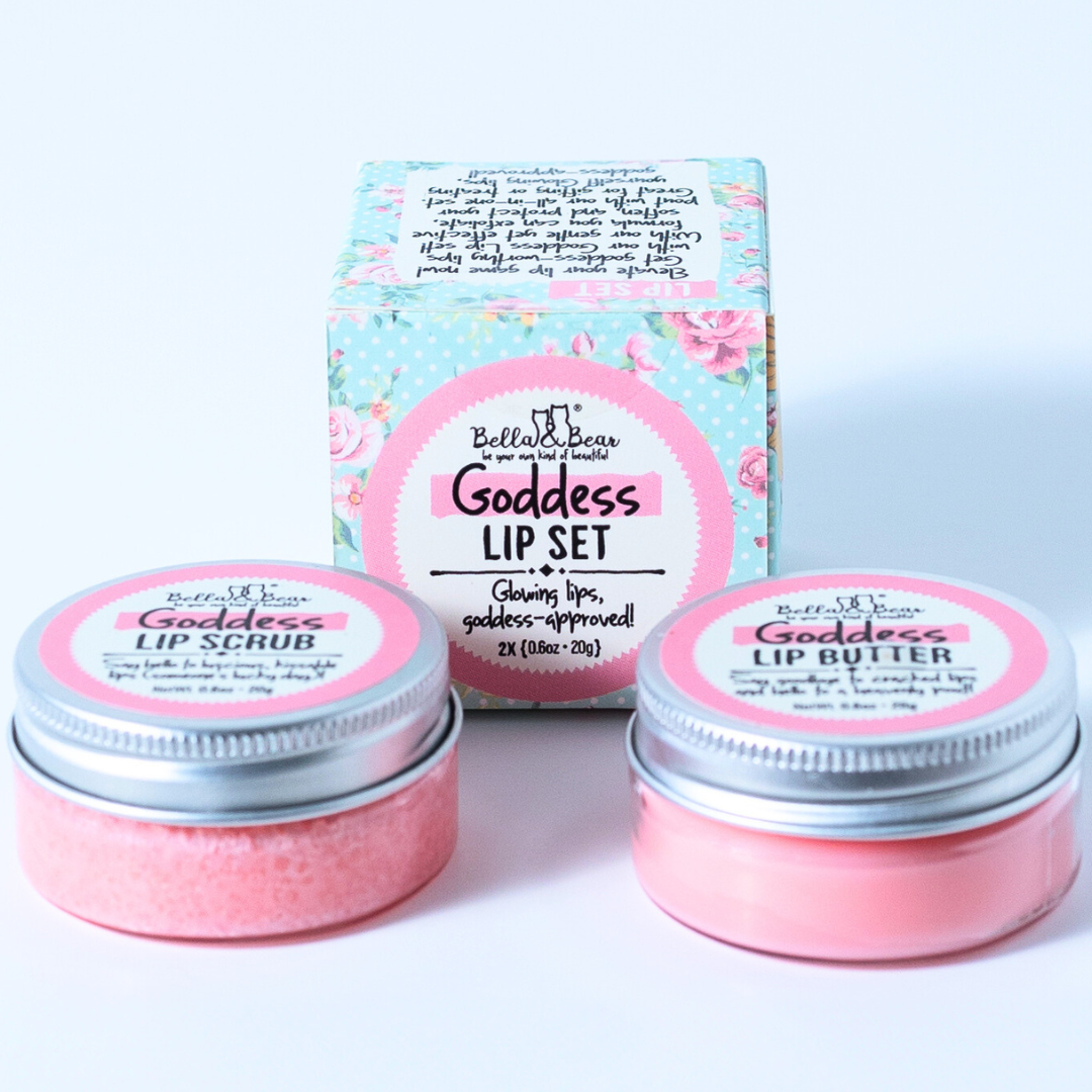 Bella & Bear - Goddess Lip Set | Lip Scrub & Lip Butter | Gift Set