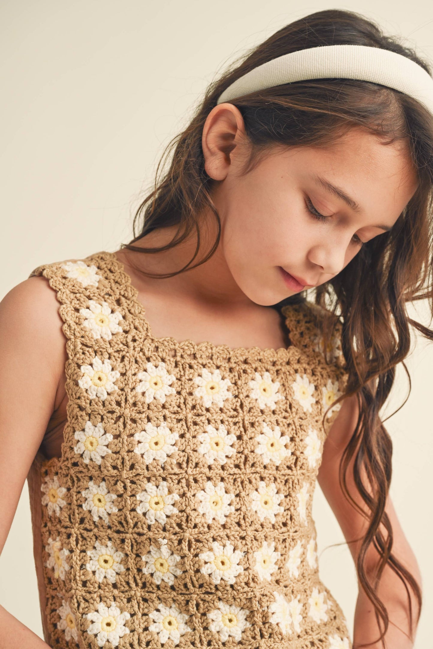 heart and arrow - TWEEN KIDS GIRLS SLEEVELESS CROCHET TOP (7-14): 10/12