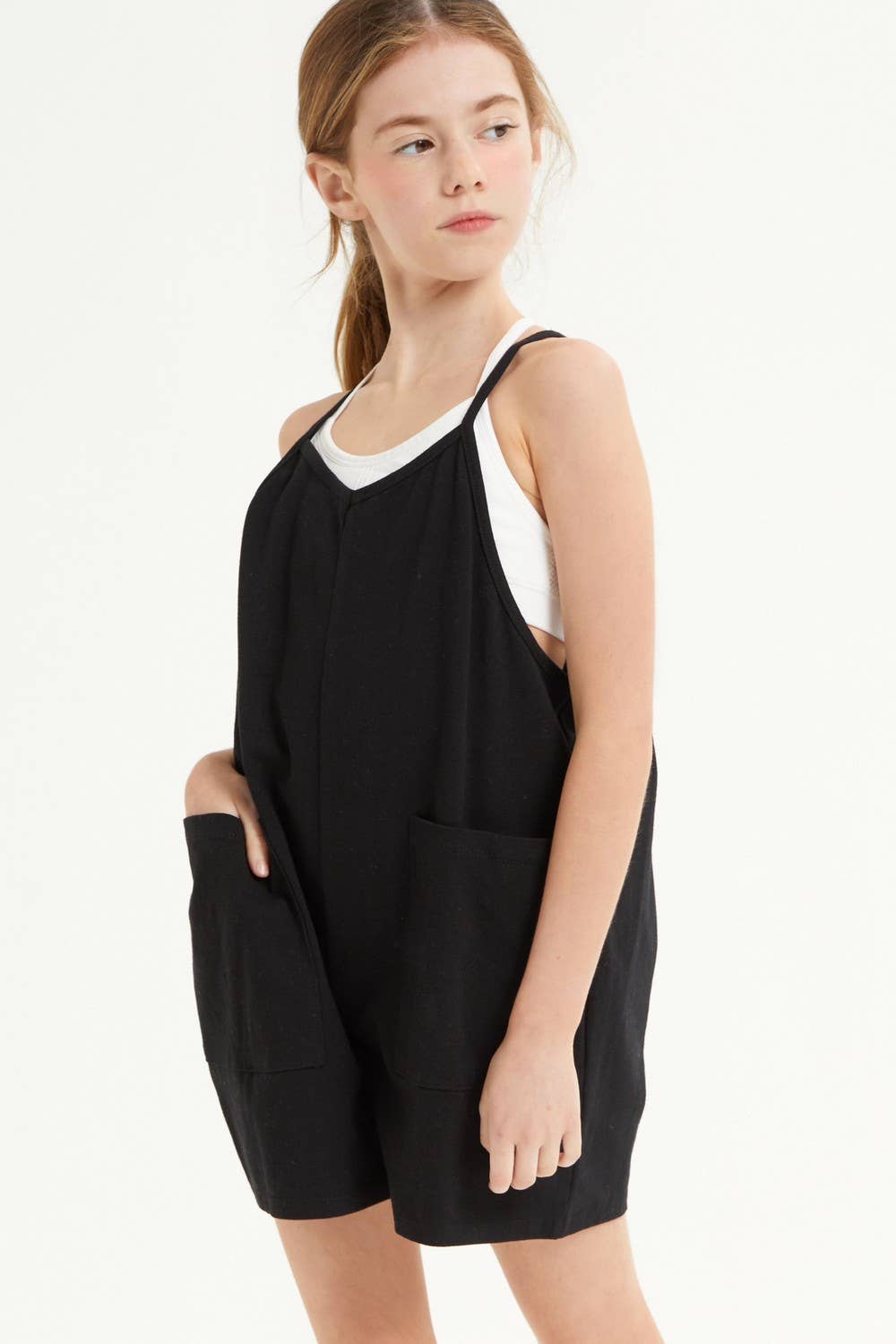Good Girl - Two Pocket Cotton Overall Romper / Onesie: XL / Hot Pink