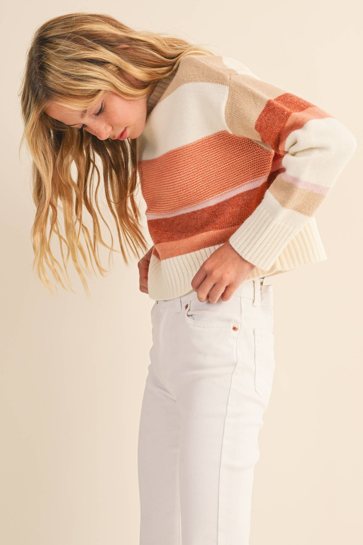 heart and arrow - TWEEN KIDS GIRLS ROUND NECK CROPPED SWEATER  (7-14): 9/10