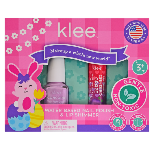Klee Naturals - NEW! Hopping Pink- Easter Nail Polish Lip Shimmer Set: Skipping Purple
