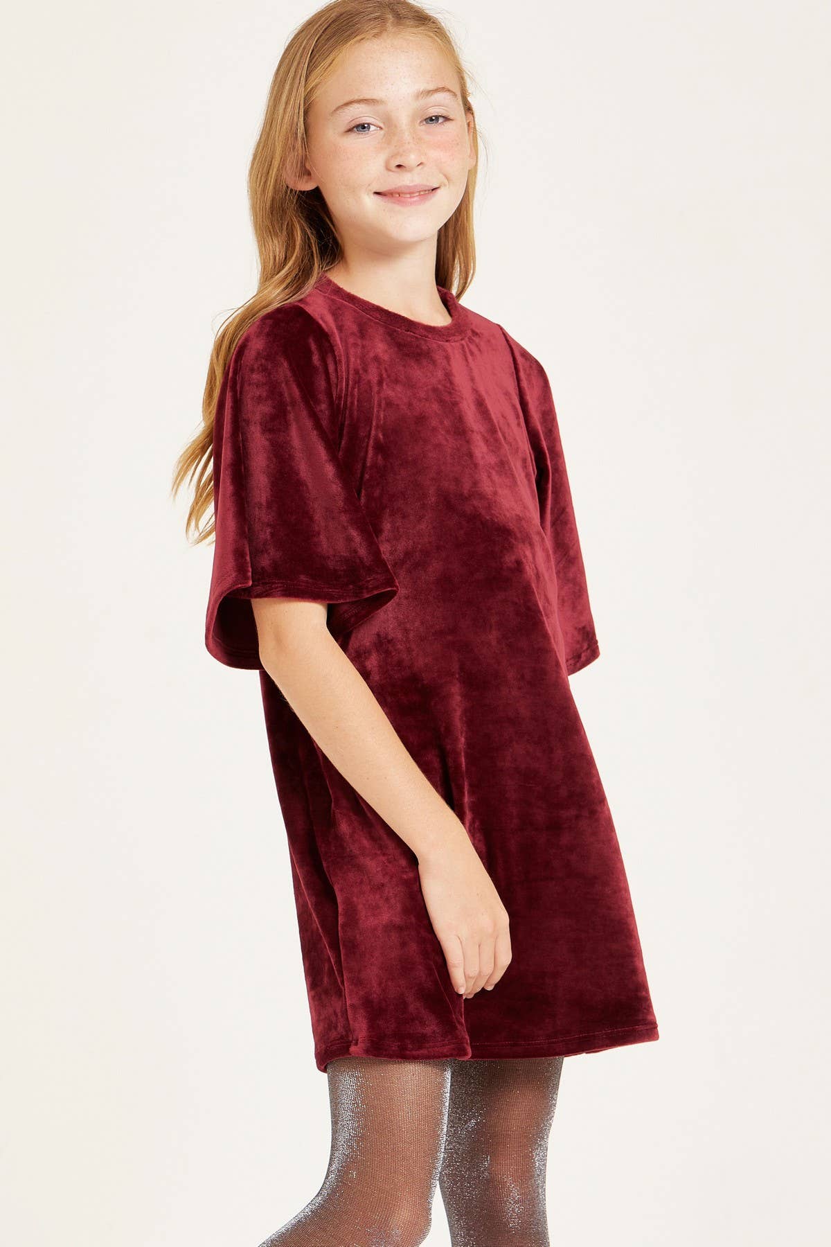 Good Girl - Bell Sleeves A-line Velvet Dress: Black / XL