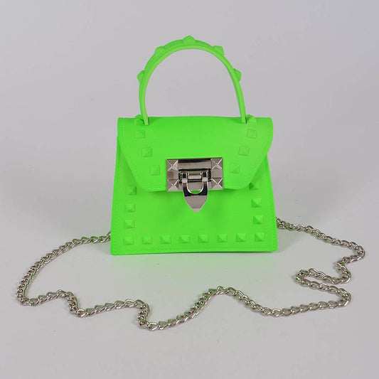 3AM BY H&D ACCESSORIES - Jelly Mini Handle Bag: Neon Green