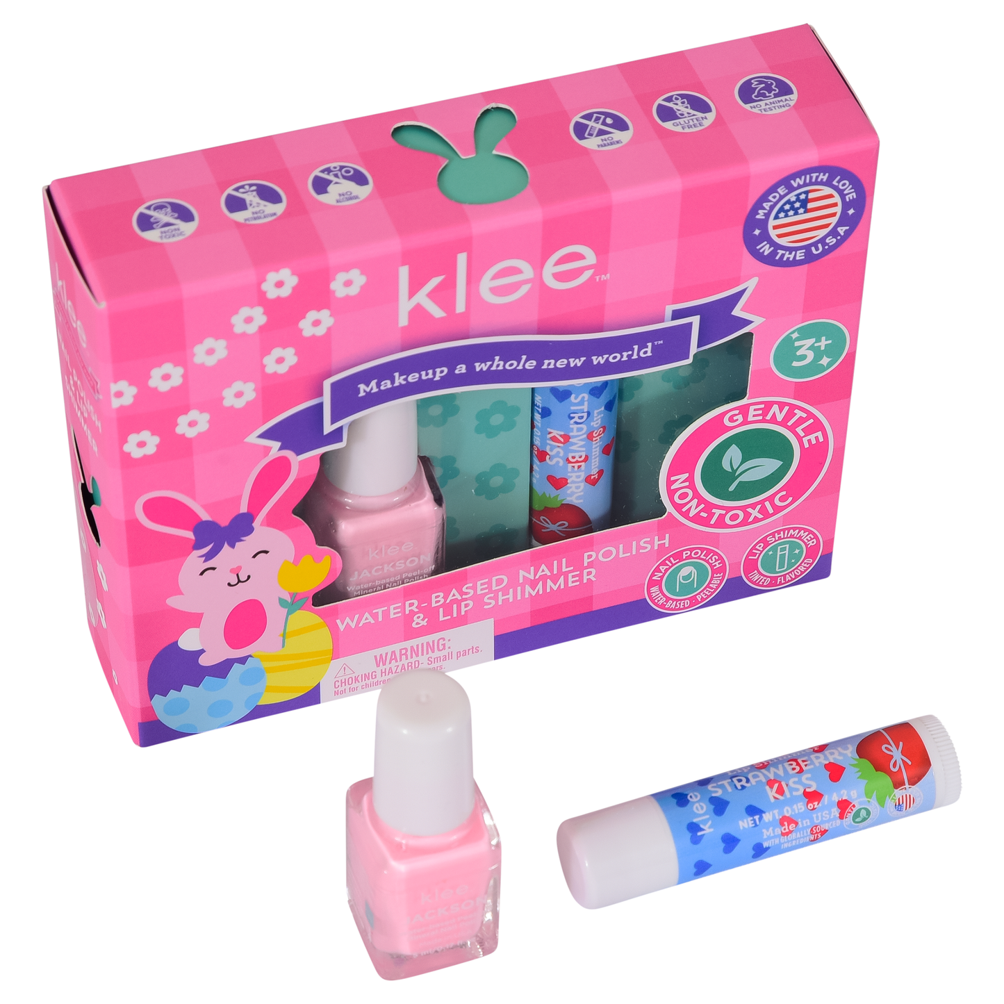 Klee Naturals - NEW! Hopping Pink- Easter Nail Polish Lip Shimmer Set: Skipping Purple