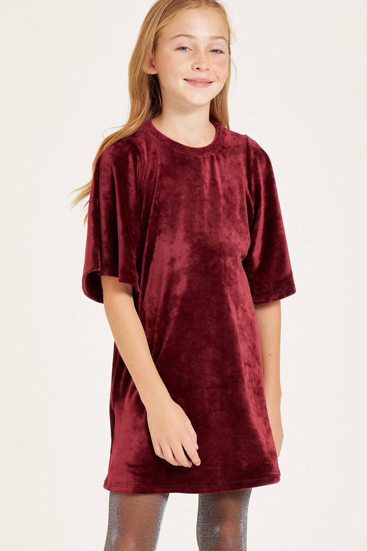 Good Girl - Bell Sleeves A-line Velvet Dress: Black / XL