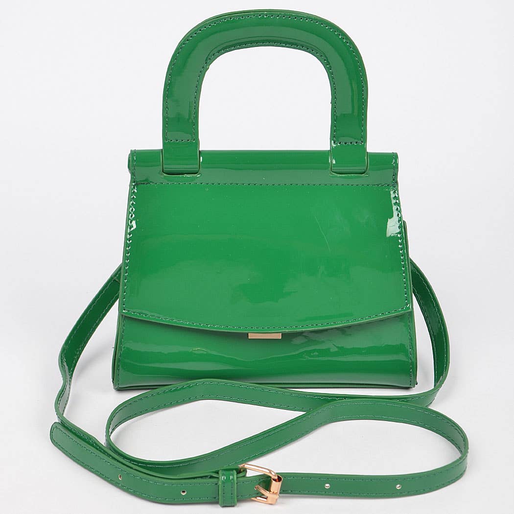 3AM BY H&D ACCESSORIES - Patent Leather Top Handle Clutch: DPP