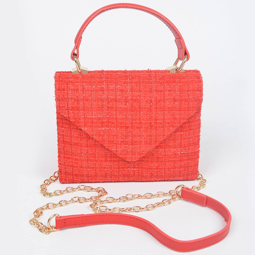 3AM BY H&D ACCESSORIES - Tweed Top Handle Bag: Lavender