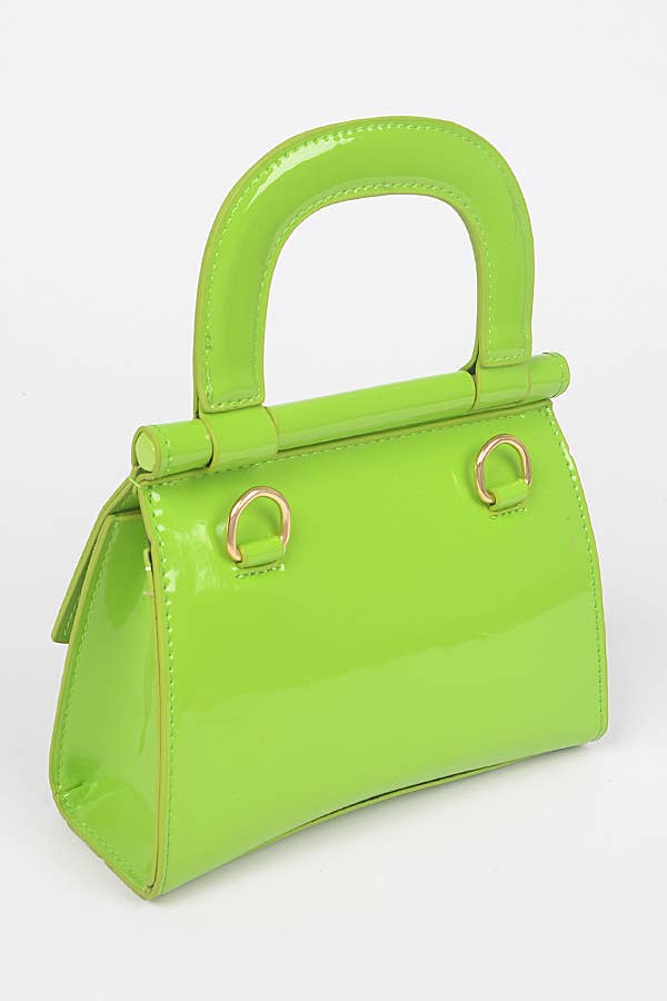 3AM BY H&D ACCESSORIES - Patent Leather Top Handle Clutch: DPP