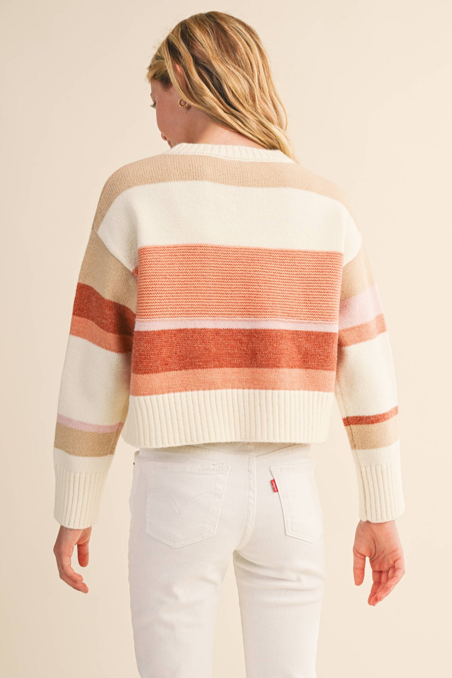 heart and arrow - TWEEN KIDS GIRLS ROUND NECK CROPPED SWEATER  (7-14): 13/14